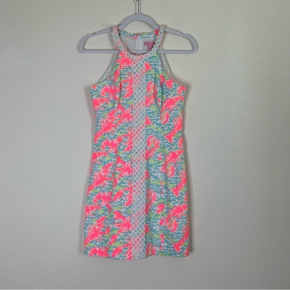 Lilly Pulitzer Pearl Shift resort white pop up lobstah roll dress 0 - Picture 1 of 7